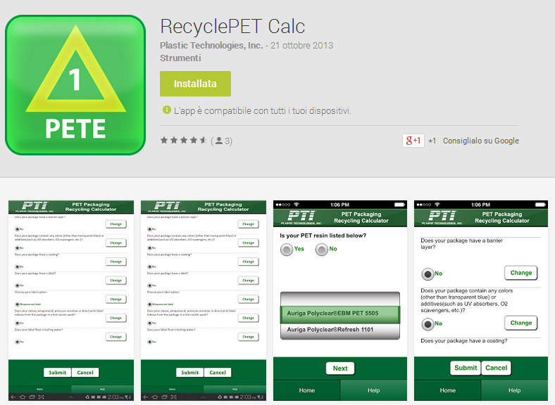 App pet recycling calculator