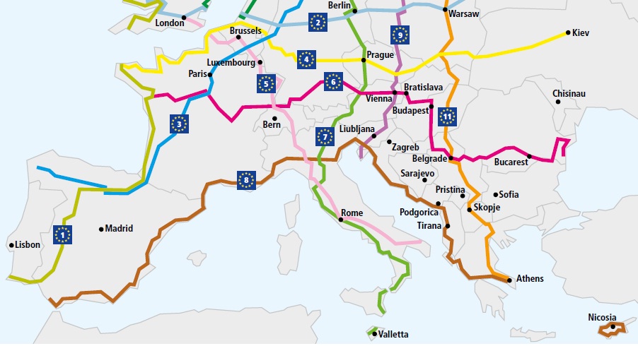 eurovelo mappa